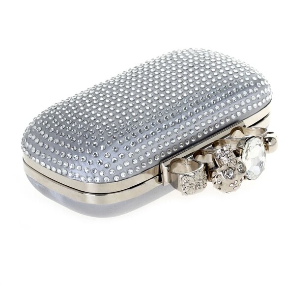 NWT silver knuckle clutch with rhinestones - Picture 5 of 8